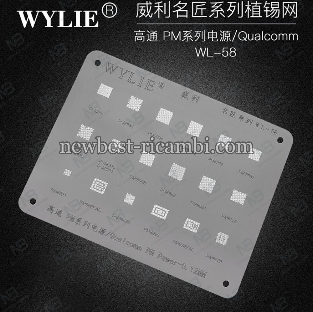 Wylie WL-58 BGA Reballing Stencil Qualcomm PM8937 PM8028 PM8998 PM8084 PM8226 PM8029 PM8221 PM8952 PM8994 PM660 PM Power