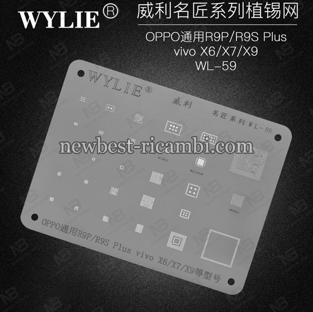 Wylie WL-59 BGA Reballing Stencil For OPPO R9 R9S Plus/ VIVO X6 X7 X9 WCN3615 BQ24296M PMI8952 PM8956 CPU Power IC Chip 