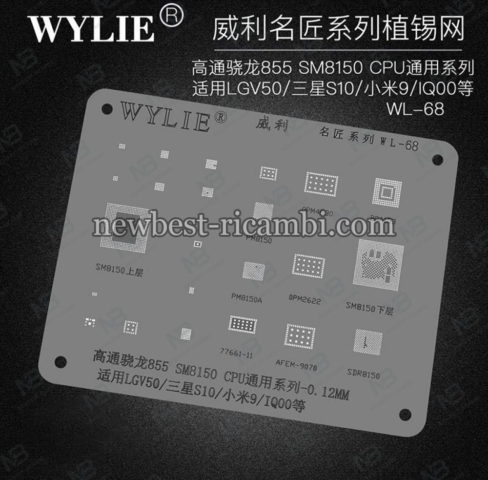 Wylie WL-68 BGA Reballing Stencil For SM8150 PM8150 CPU RAM Power IC Chip Samsung S10 Xiaomi 9 LG V50 Vivo IQOO BGA153 O