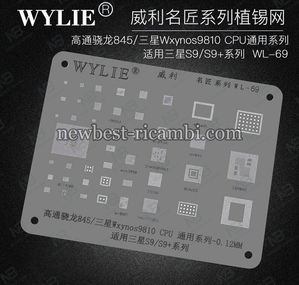 Wylie WL-69 BGA Reballing Stencil For Samsung CPU RAM Power WiFi IC Chip S9 S9+ Plus Snapdragon SDM845 Exynos 9810 PM845