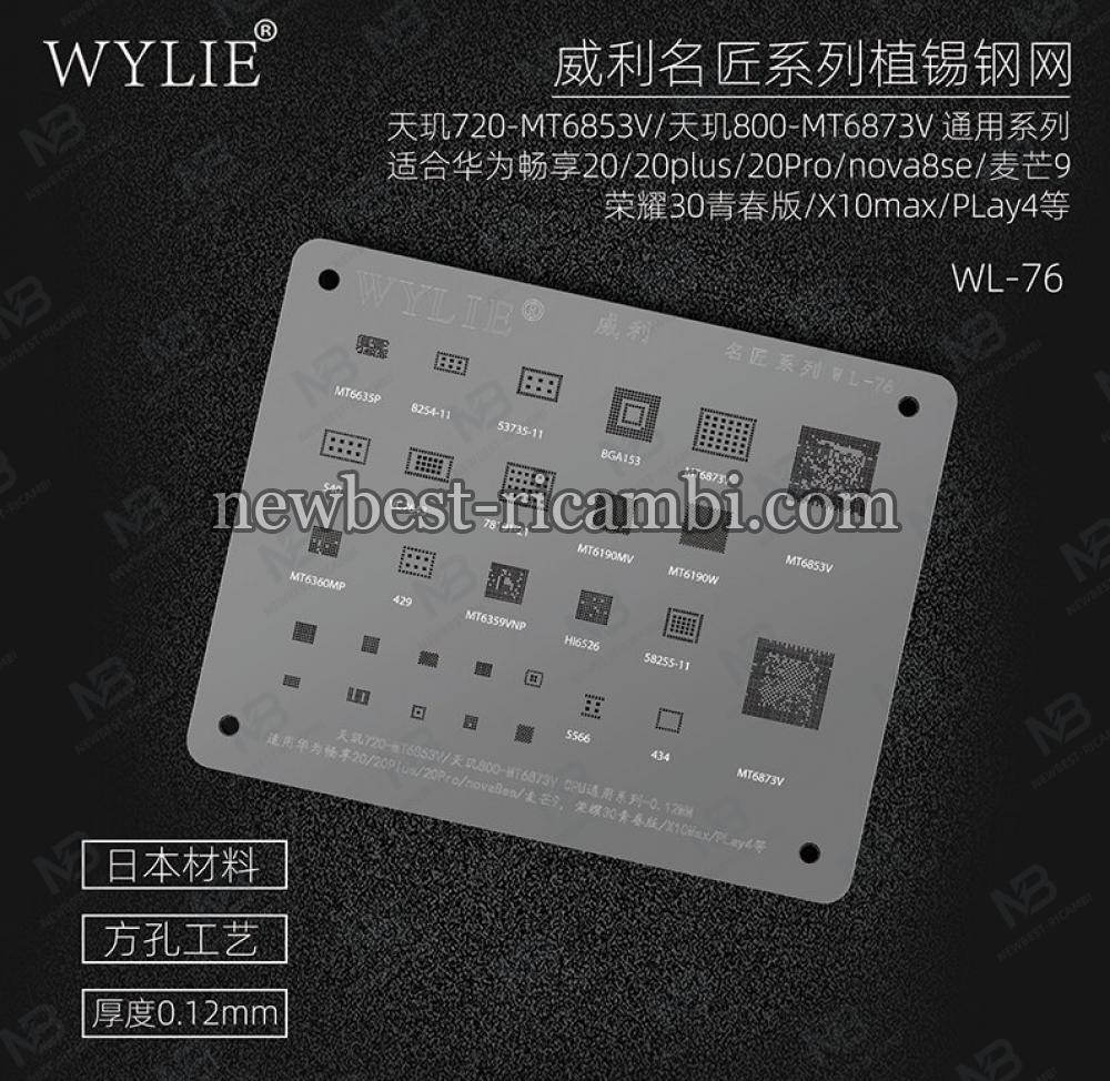 Wylie WL-76 BGA Reballing Stencil for HUAWEI Enjoy 20/20plus/20Pro/Nova8se/Maimang9 Honor 30 Phecda 800 720 MT6853V 6873