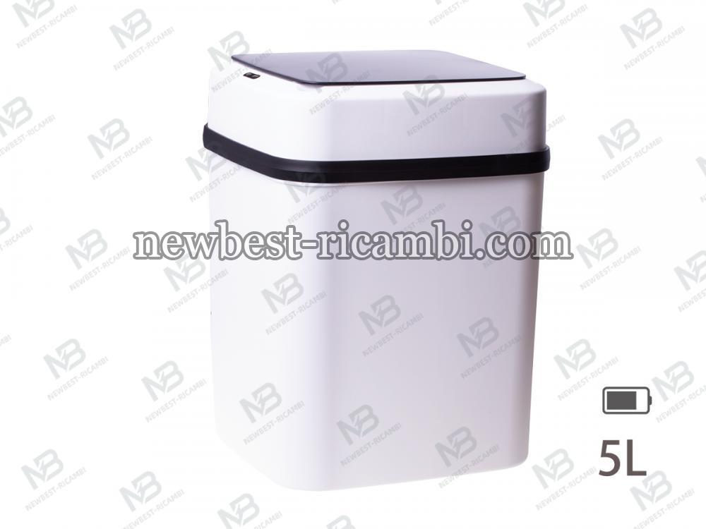 Automatic Dustbin With Intelligent Sensor White/ 2 x AA Battery