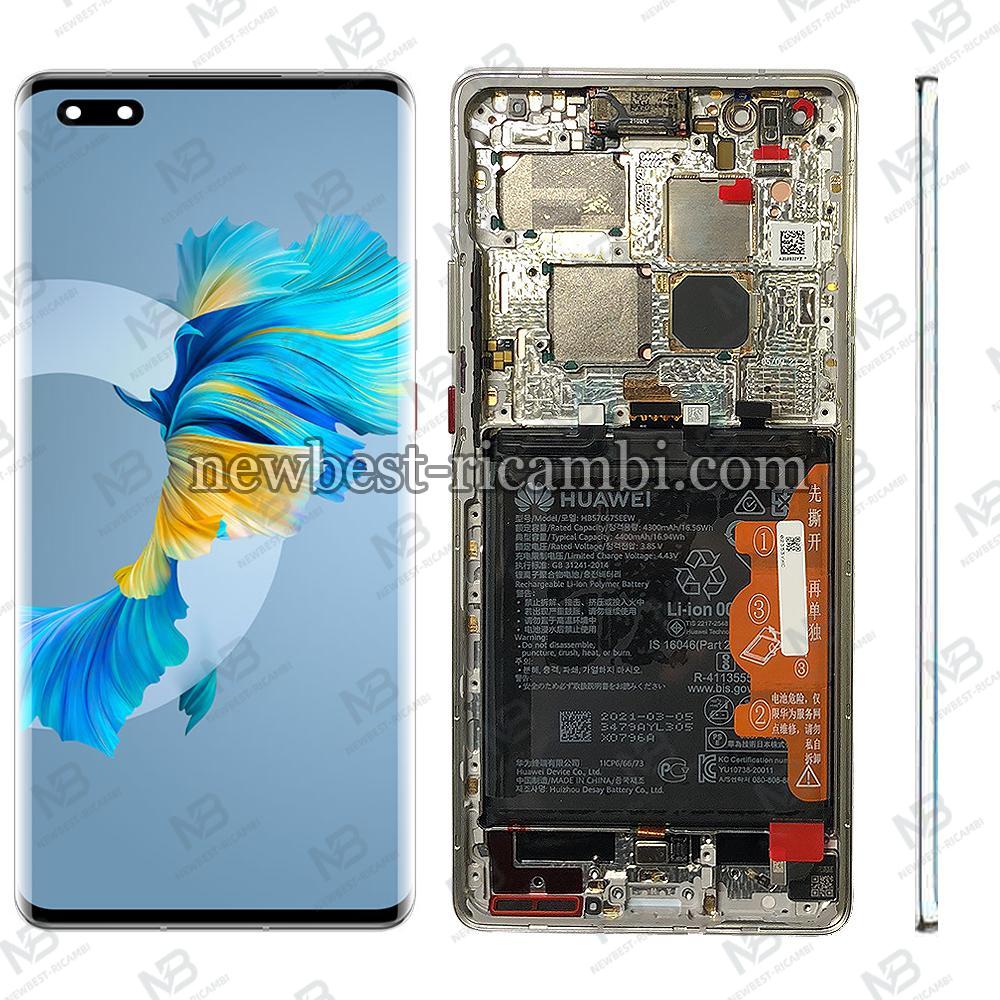Huawei Mate 40 Pro Touch + Lcd + Frame + Battery Silver service Pack