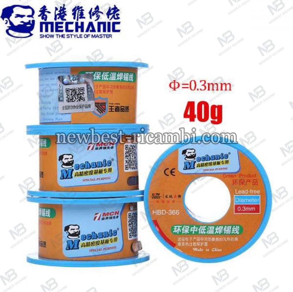 Mechanic HBD-366 Repairman lead-free solder wire 0.3mm 40g
