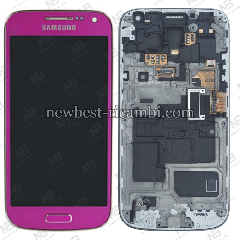 samsung s4 mini i9195 touch+lcd+frame pink original Service Pack