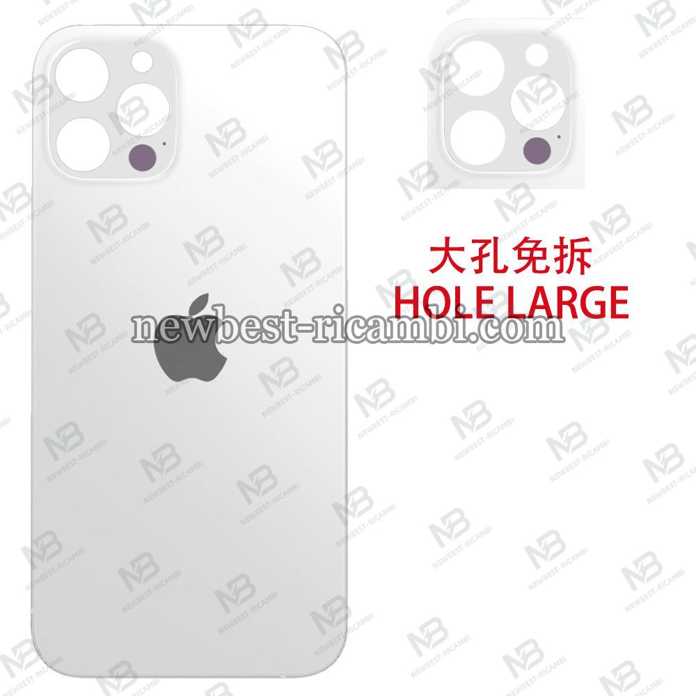 iPhone 12 Pro back cover glass camera hole large white