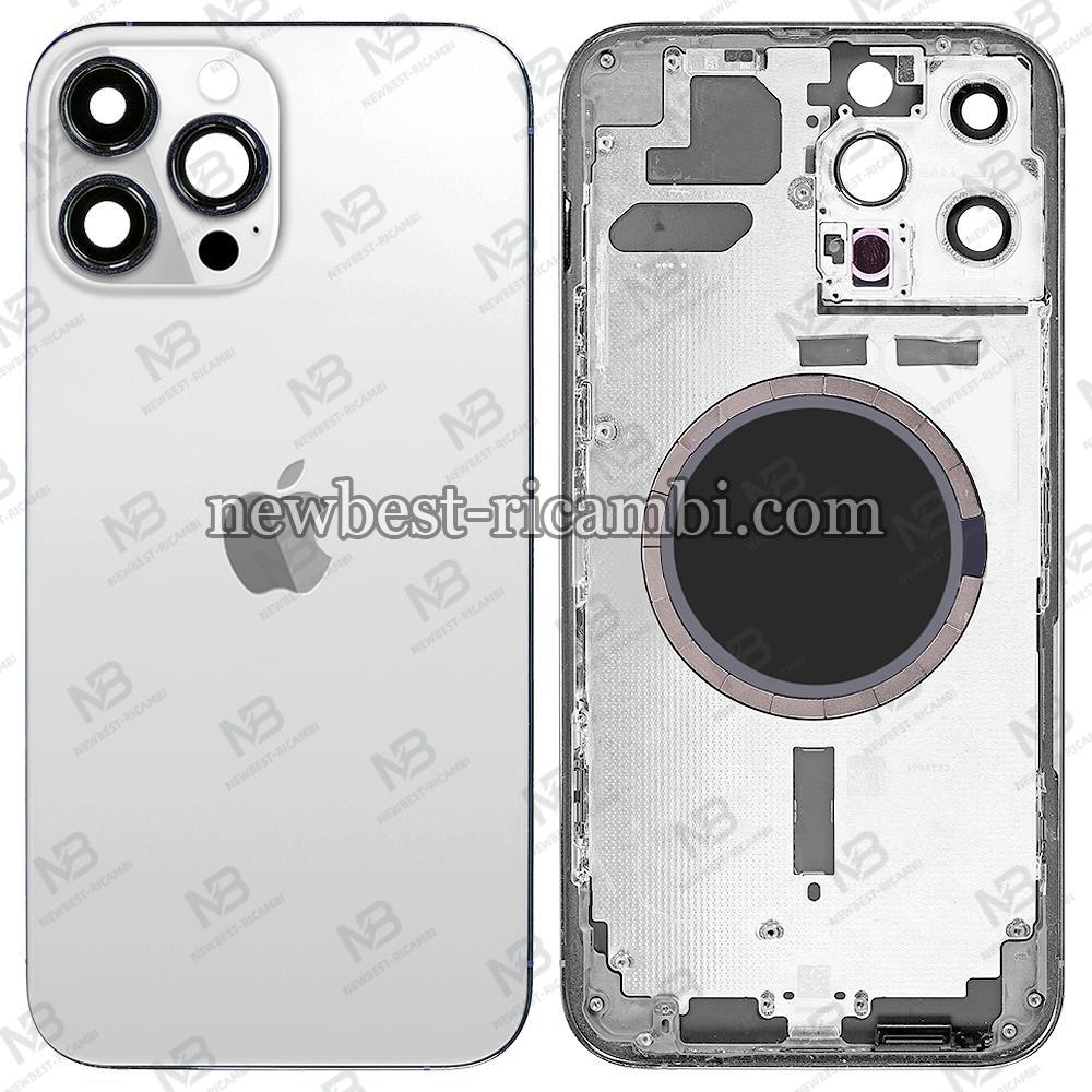 iPhone 13 Pro Max Back Cover + Frame Silver / White oem