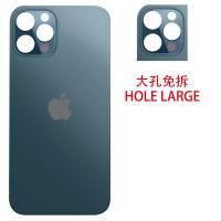 iPhone 12 Pro back cover glass camera hole large blue