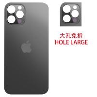 iPhone 12 Pro Max back cover glass camera hole large black