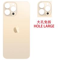 iPhone 13 Pro Max Back Cover Glass Hole Large Gold