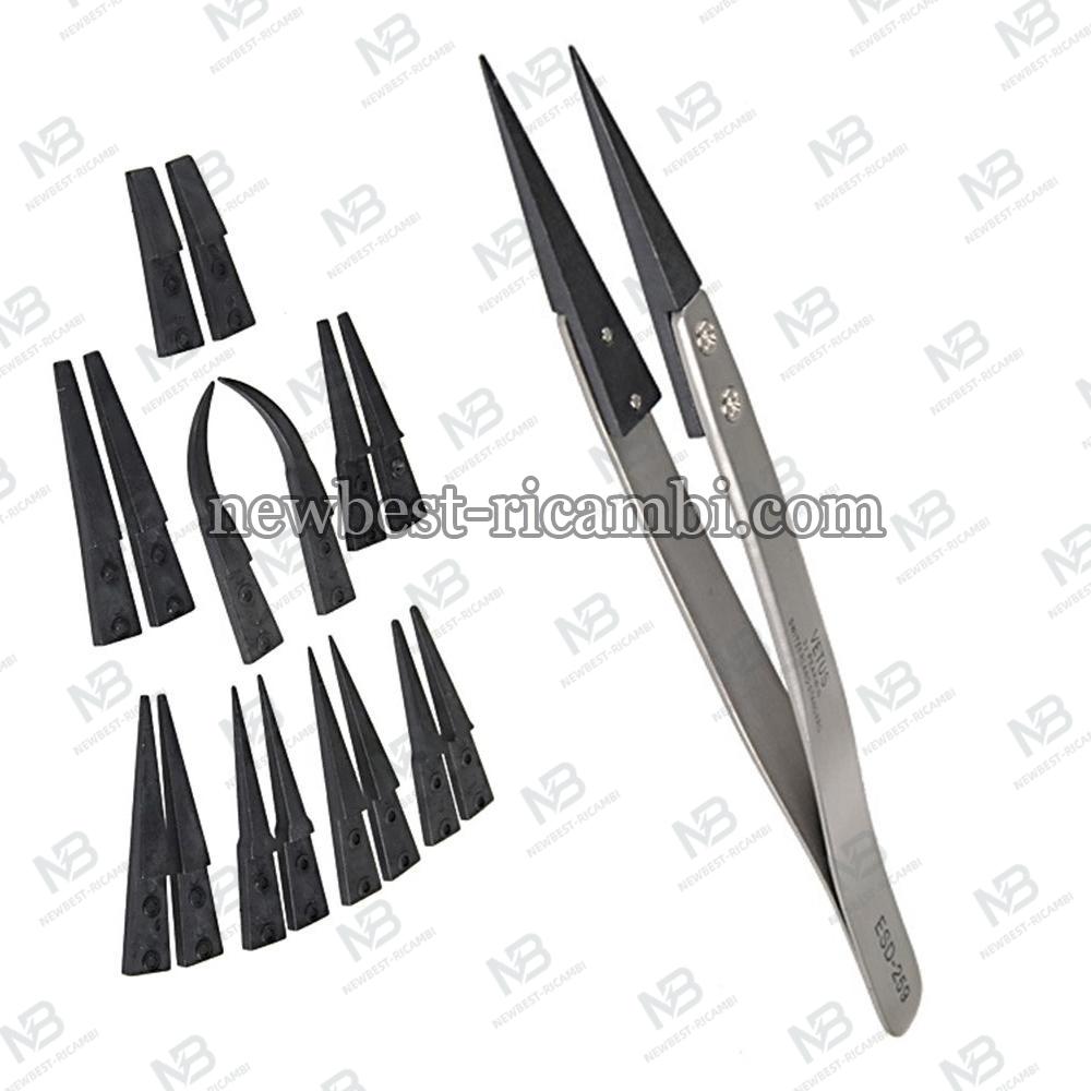 ESD Comfort Grips Tweezers set ESD-259 with 8 Replaceable Tips