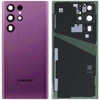 Samsung Galaxy S22 Ultra S908B Back Cover+Camera Glass Violet Burgundy Original