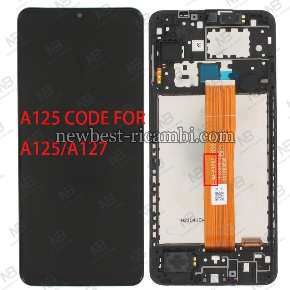 Samsung Galaxy A12 A125 Touch+Lcd+Frame Black Service Pack