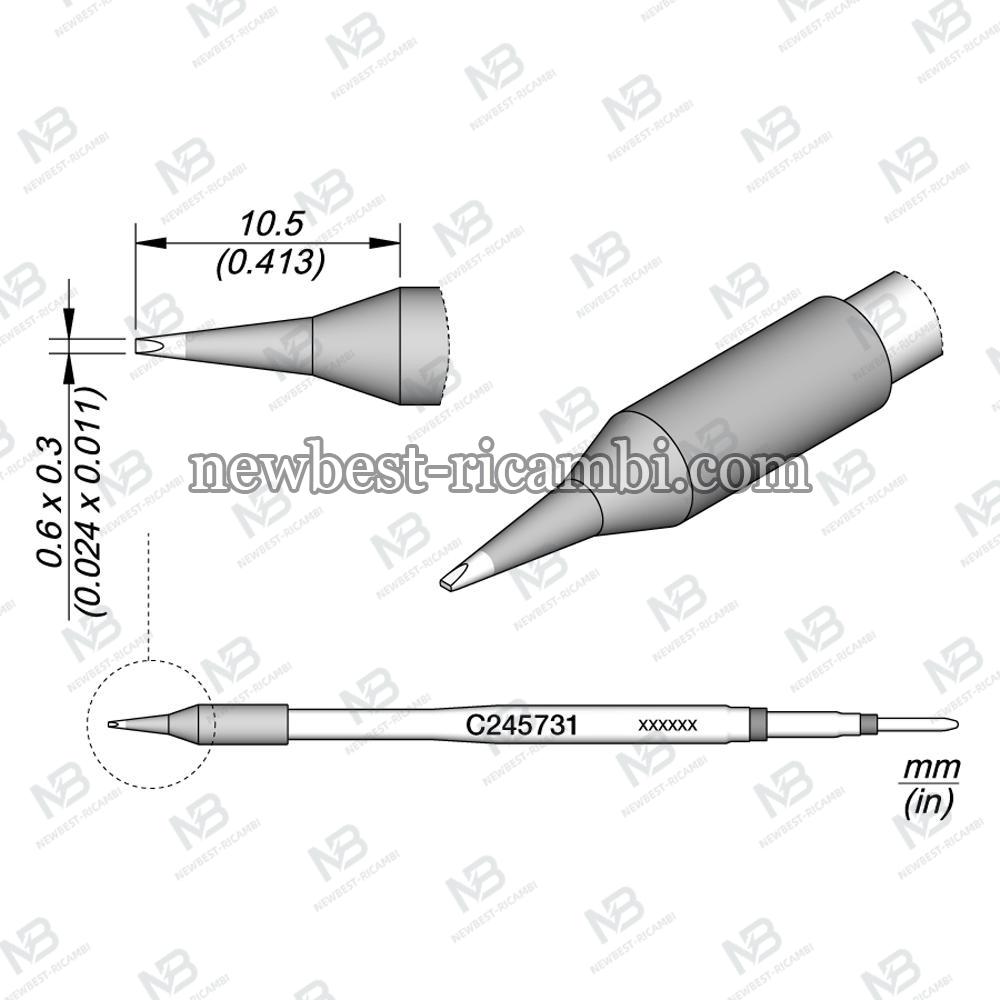 Jbc C245731 Chisel Cartridge 0.6 x 0.3