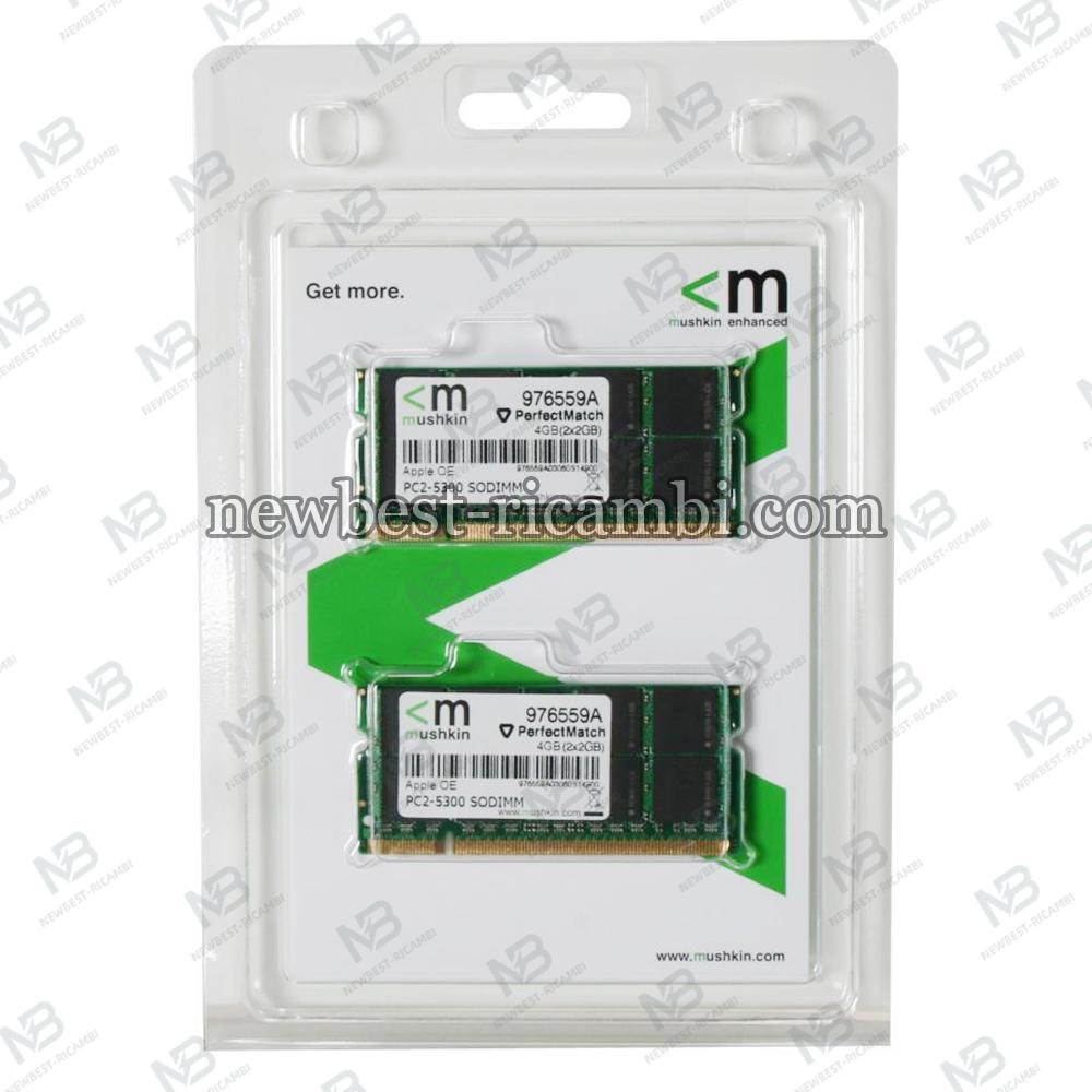 Mushkin Enhanced 4GB (2 x 2GB) DDR2 667 (PC2 5300) Dual Channel Kit Memory for Apple Model 976559A