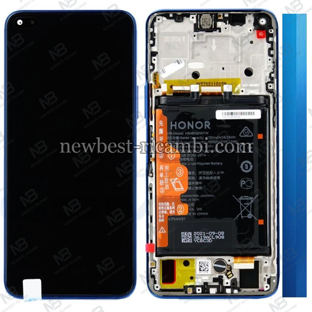 Huawei Honor 50 Lite / Nova 8i  Touch+Lcd+Frame Batteria Blue Original Service Pack