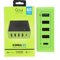 Desktop Charger 4xUSB Goui KIMBA X5 Quick Charge 3 with PD 60W 1 X USB Type-C In Blister