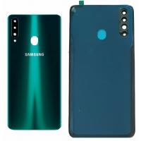 Samsung Galaxy A20s 2019 A207 Back Cover + Camera Glass Green
