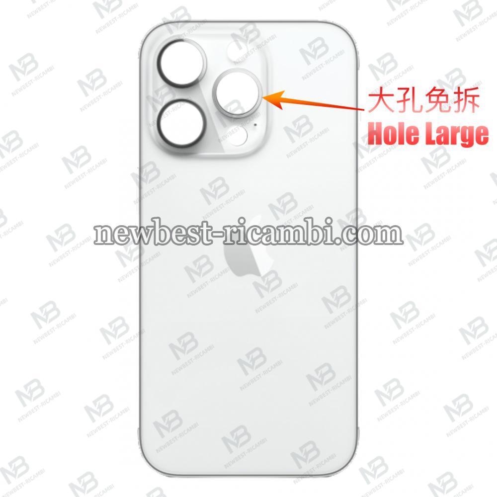 iPhone 14 Pro Back Cover Glass Hole Large White / Silver