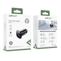 Acefast Auto Charger B1 Quick Charge 38W 1 X USB - 1 X USB Tip-C Black In Blister