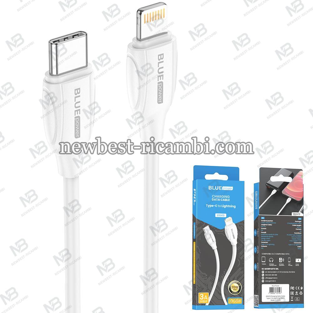 USB Type-C to Lightning Cable BLUE Power B1BX19 1M PD White In Blister