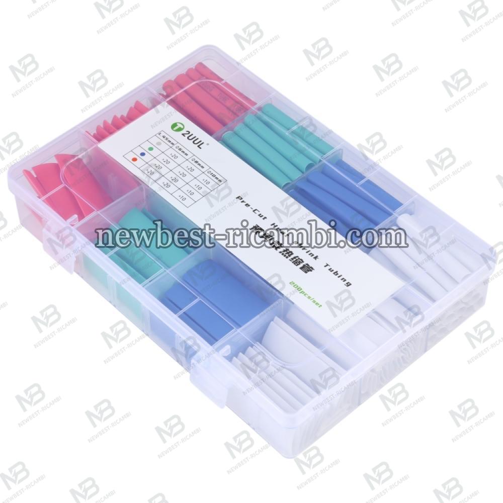 2UUL 200pcs/set PRE-CUT Heat Shrink Tubin