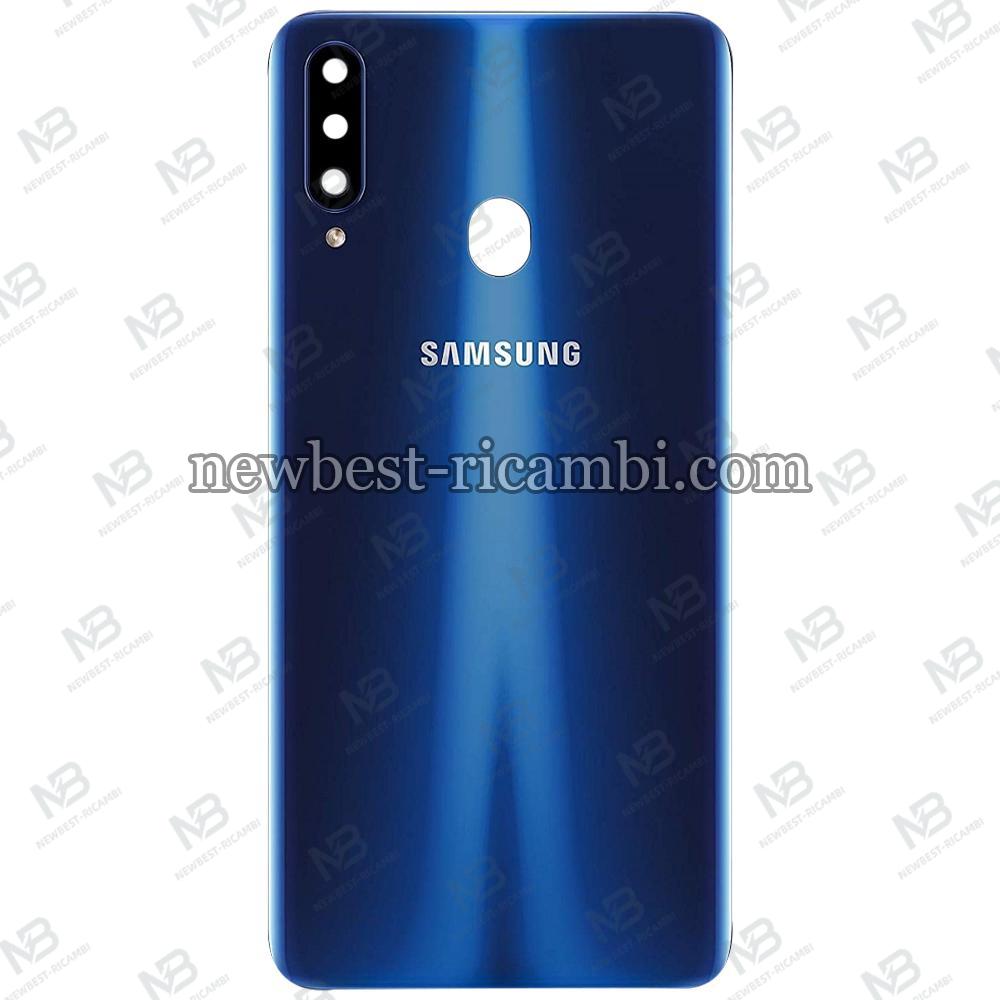 samsung galaxy a20s 2019 a207 back cover+camera glass blue original