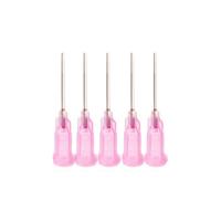 Glue Adhesive Needles Industrial Liquid Dispenser Needle Tips 18Ga Pink 5 Pcs