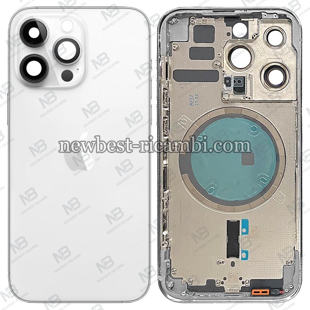 iPhone 14 Pro Back Cover + Frame White / Silver