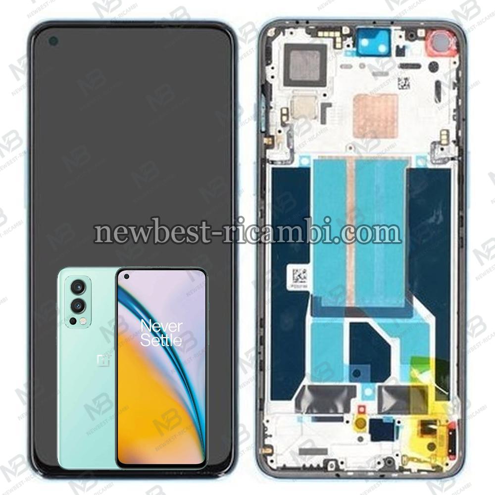 One Plus Nord 2 5G Touch + Lcd + Frame Blue Service Pack