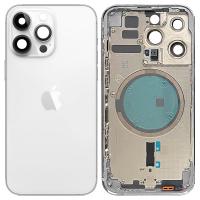 iPhone 14 Pro Back Cover + Frame White / Silver