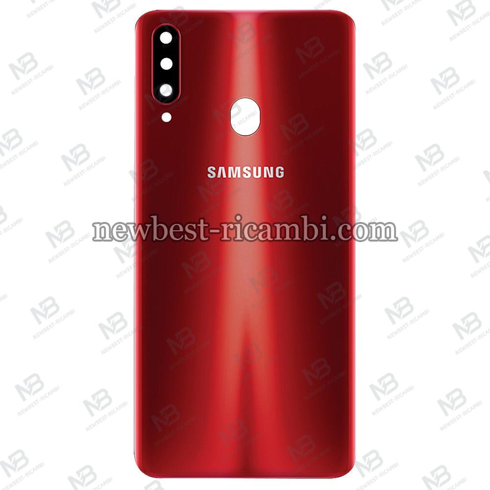 samsung galaxy a20s 2019 a207 back cover+camera glass red original