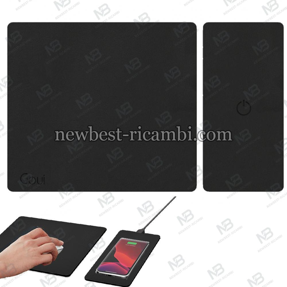 Wireless Charger Goui G-PAD 15W 1.67A With Leather MousePad Black G-PAD15WQI-K In Blister