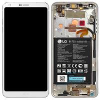 lg g6 h870 touch+lcd+frame+battery+flex charge full mono sim silver original