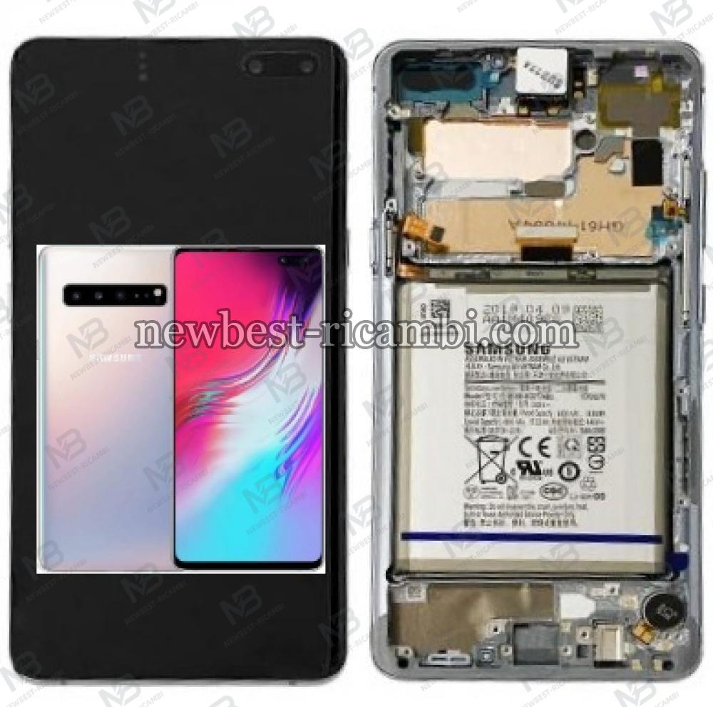 Samsung Galaxy S10 5G G977 Touch+Lcd+Frame+Battery Silver Service Pack