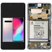 Samsung Galaxy S10 5G G977 Touch+Lcd+Frame+Battery Silver Service Pack