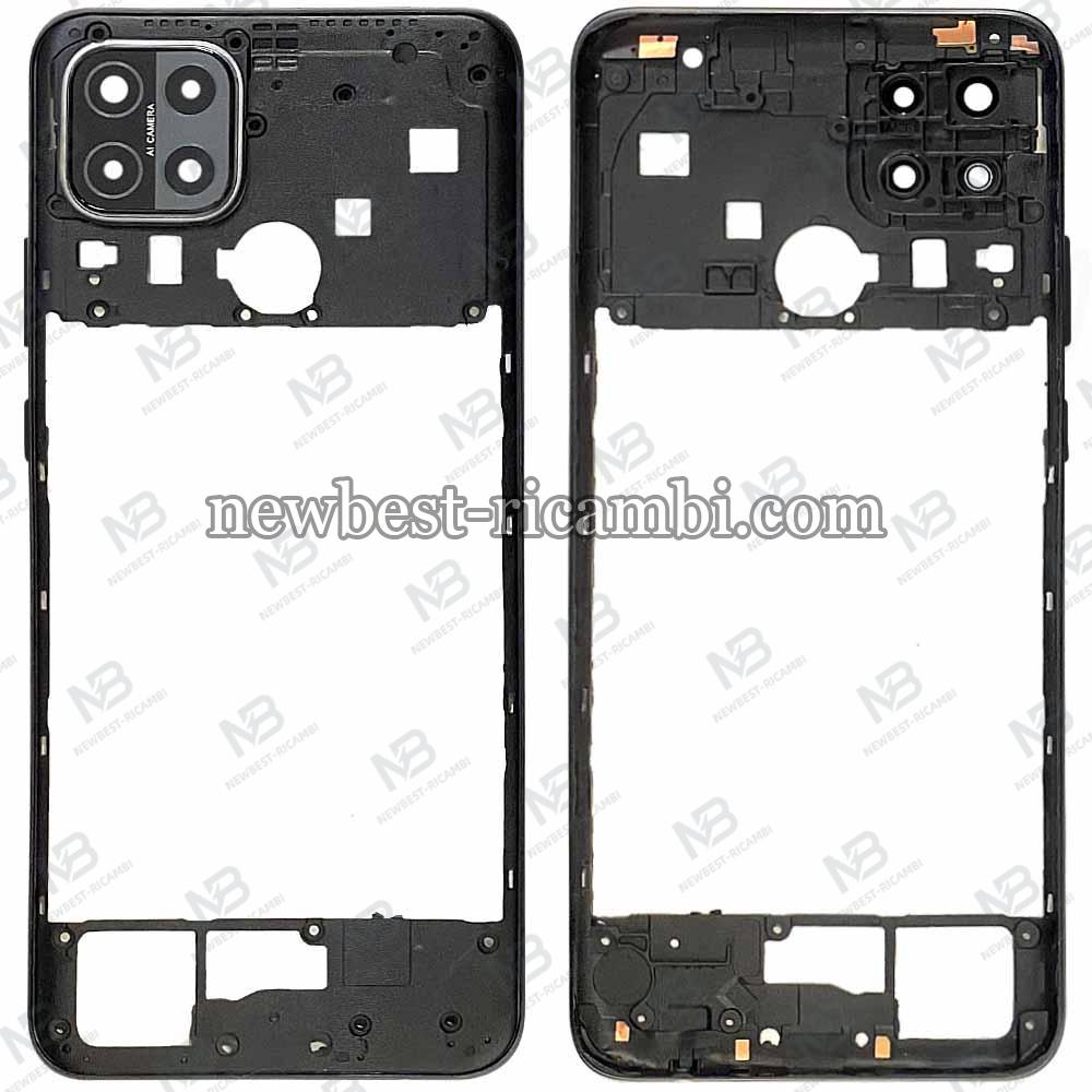 Oppo A15 (CPH2185 / CPH2179) Frame B + Camera Glass Black