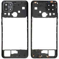 Oppo A15 (CPH2185 / CPH2179) Frame B + Camera Glass Black