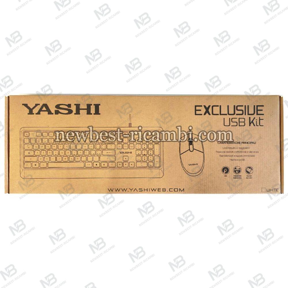 Yashi MY536 Exclusive Keyboard + Mouse Usb Kit (Italian) White In Blister