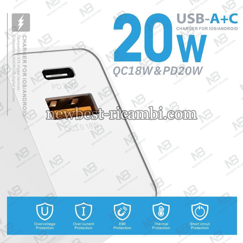 NEWTOP CM25 CARICATORE QC3.0 18W + PD 20W