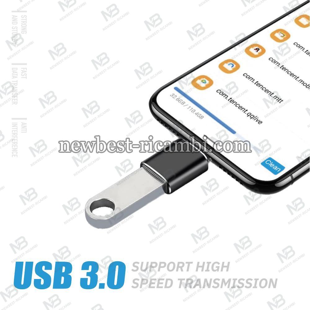 NEWTOP AD45 ADATTATORE LIGHTNING M/USB 3.0 F IOS OTG
