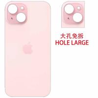 iPhone 15 Plus Back Cover Glass Hole Large Pink