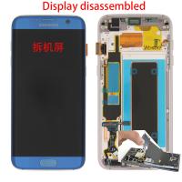 Samsung Galaxy S7 Edge G935 Touch + Lcd + Frame Blue Disassemble From Phone Grade A
