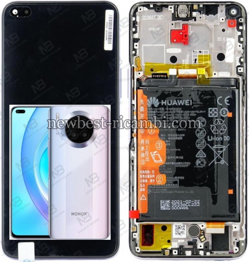 Huawei Honor 50 Lite / Nova 8i Touch + Lcd + Frame + Battery Silver Service Pack