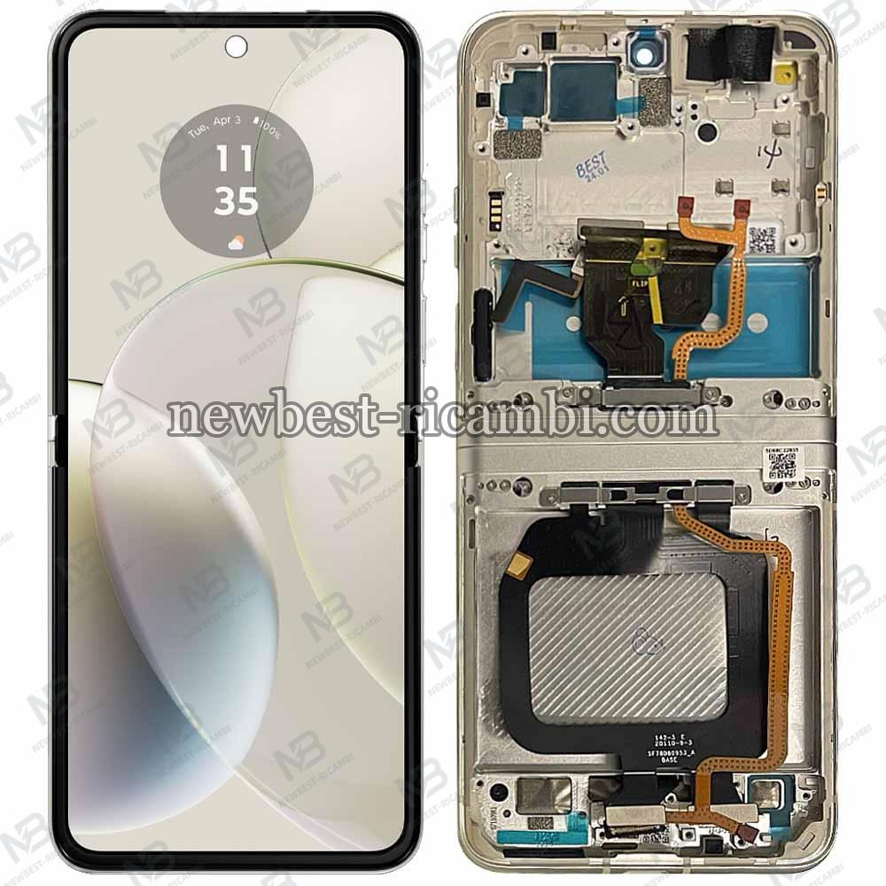 Moto Razr 40 XT2323 Touch + Lcd + Frame  6.9'' White Service Pack