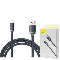 USB-A To Lightning Cable Baseus Crystal Shine Series 18W 2.4A 2M Black CAJY000101 In Blister