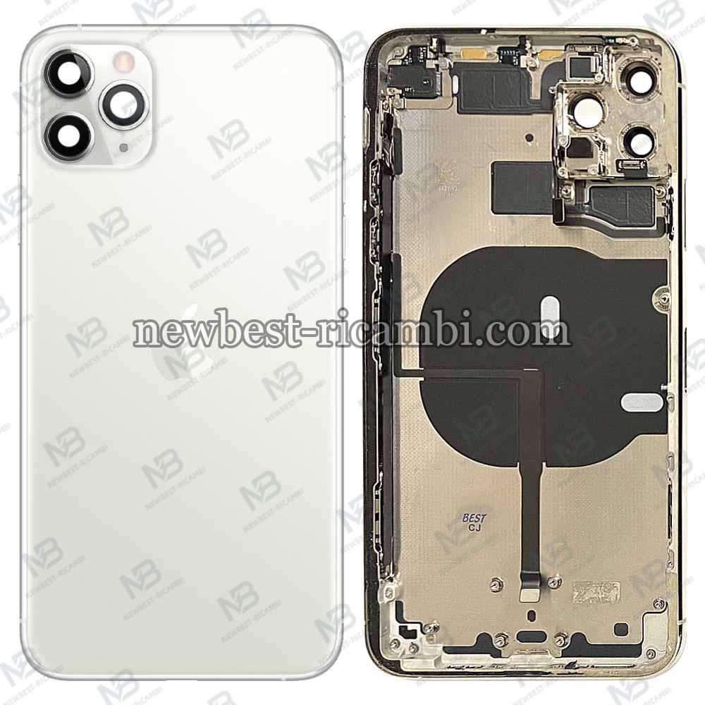 iPhone 11 Pro Max Back Cover + Frame Silver / White Dissembled Grade A Original