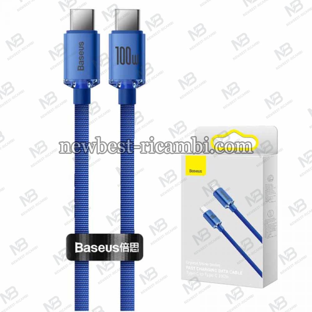 Baseus USB-C To USB-C Cable Crystal Shine Series 100W 5A 1.2m Blue CAJY000603