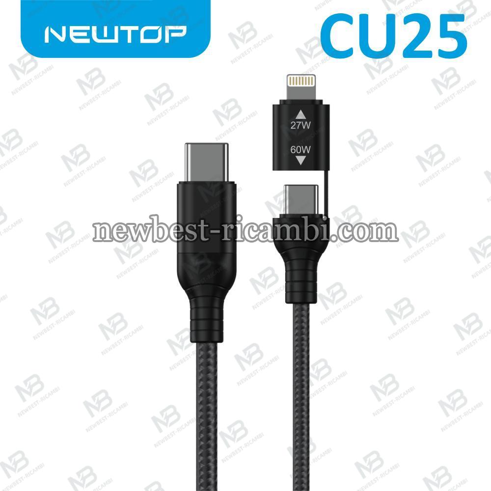 NEWTOP CU25 3 IN 1 MULTIPLO CAVO DI RICARICA TYPE-C A TYPE-C (60W) / LIGHTNING (27W)