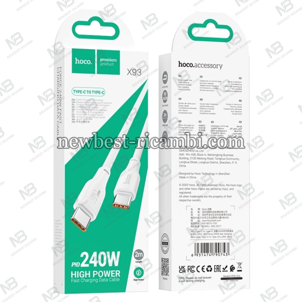 USB-C to USB-C Cable Hoco X93 240W 5A 2m White